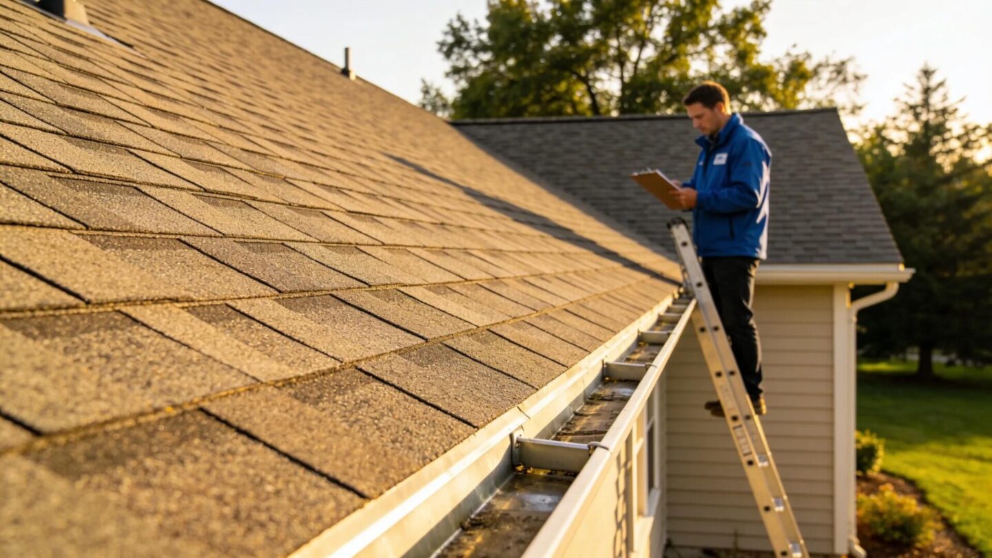Southern Wisconsin home with a well-maintained roof during inspection