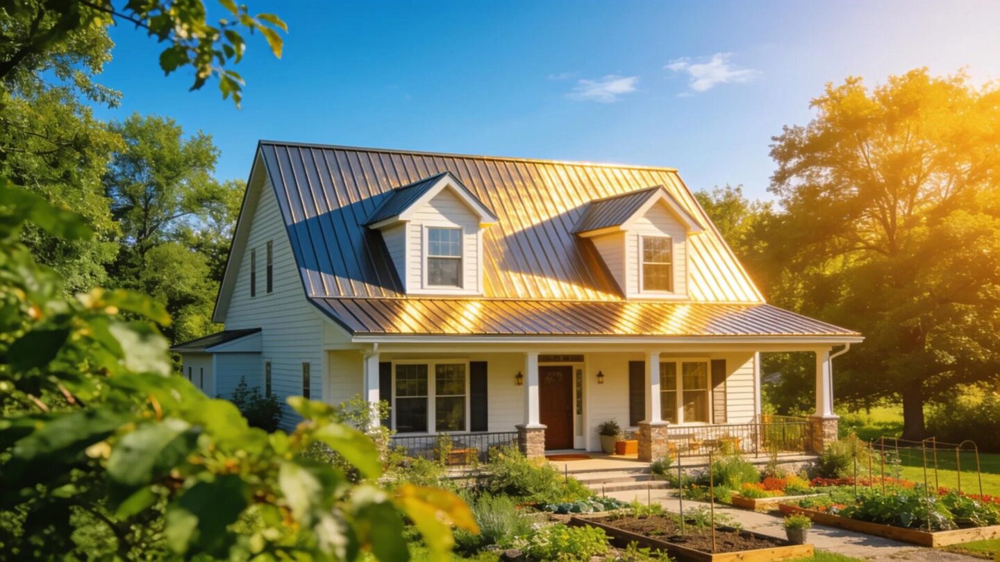 Modern Southern Wisconsin home with gleaming metal roofing emphasizing durability and energy efficiency